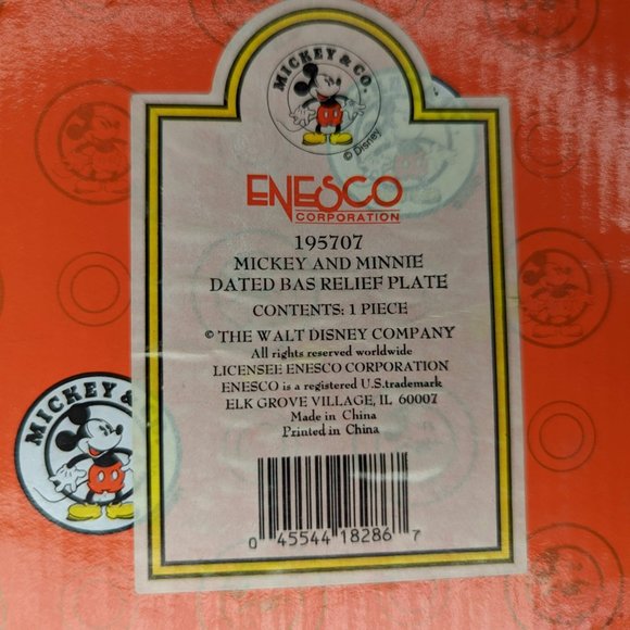 Vintage Enesco 1996 Mickey & Minnie Dated BAS Relief Plate - Picture 13 of 13